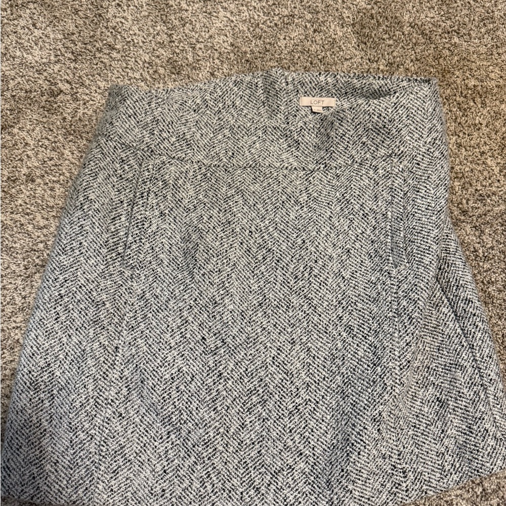 LOFT Tweed Herringbone Mini Skirt